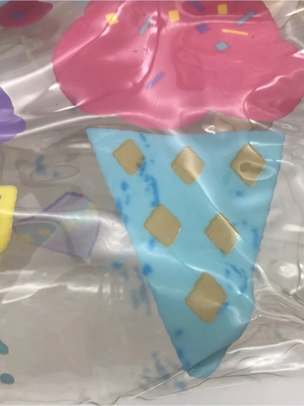 Vtg Sanrio Dee Dee Bear Clear Vinyl Plastic Bag 1988 Ink Stains Blue Handle Snap
